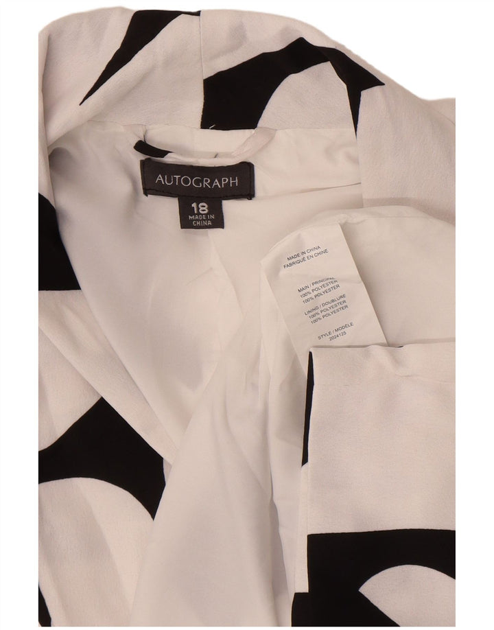 Marks & Spencer Veste blazer autographe pour femme UK 18 XL Blanc géométrique