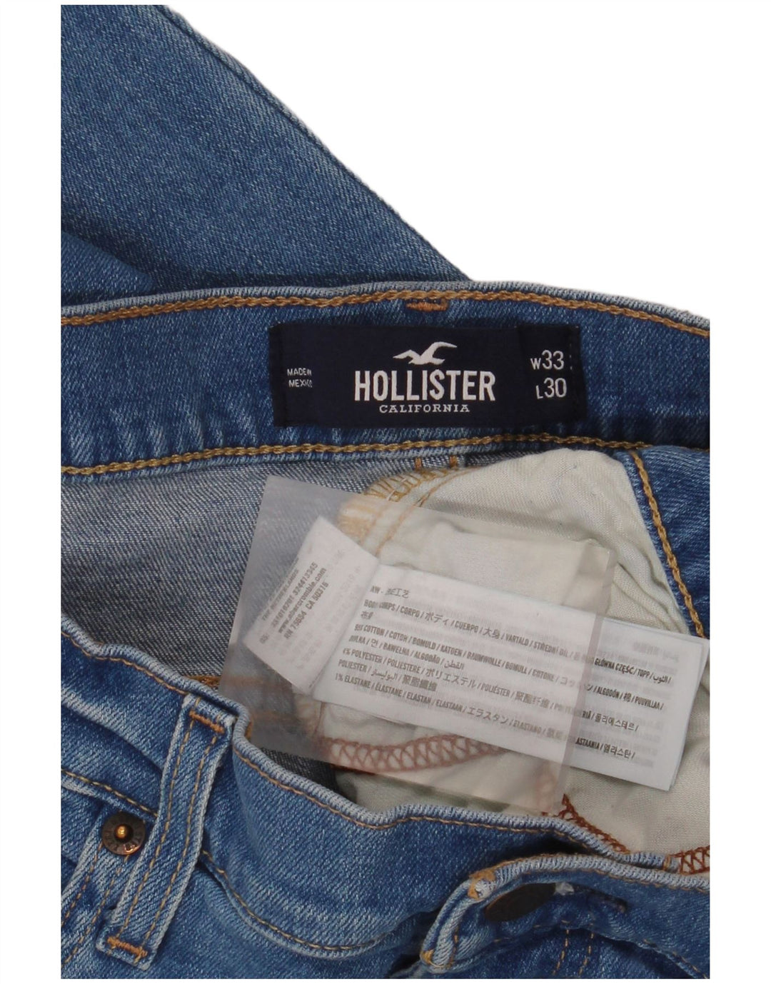Hollister Jean Fuselé Homme W33 L30 Bleu Coton