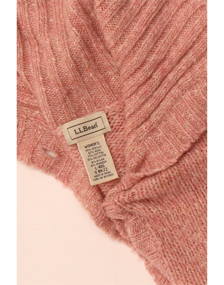 L.L.Bean Pull Cardigan Femme UK 16 Grand Acrylique Rose