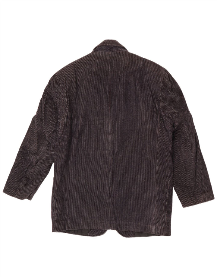Ferre Veste blazer en velours côtelé à 2 boutons pour femme IT 44 Bleu marine moyen en coton