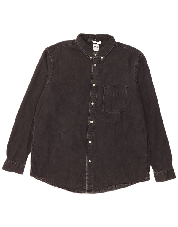 Chemise En Jean XL Noir Coton Zara Homme