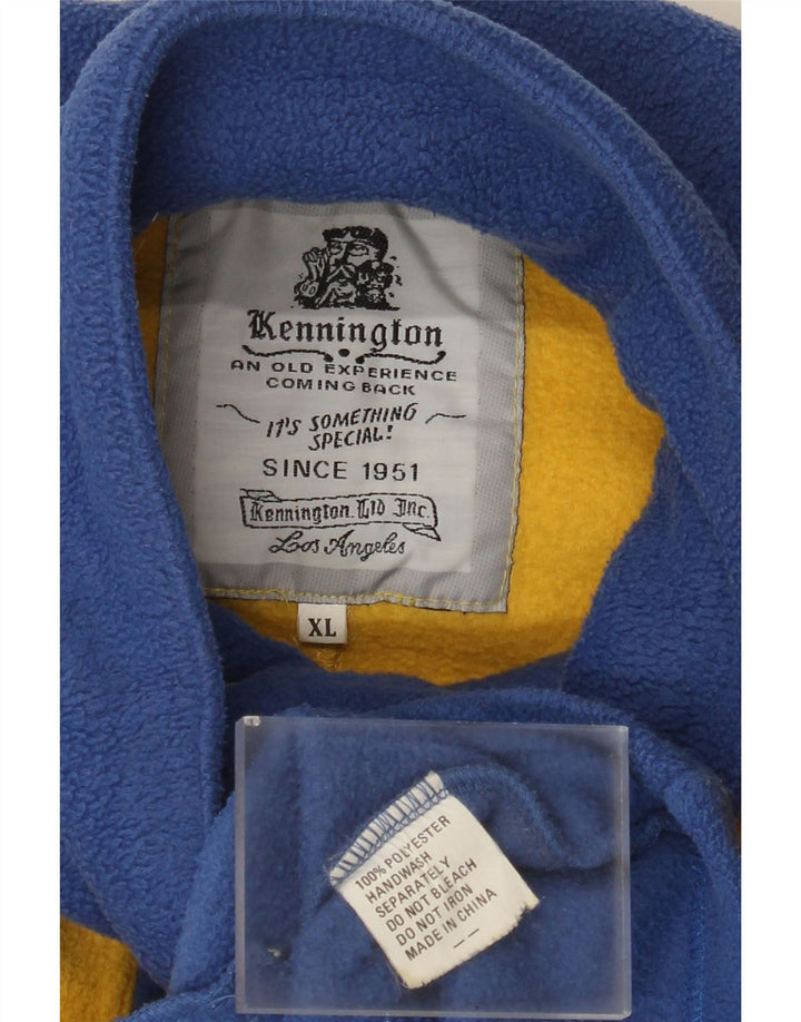 KENNINGTON Pull polaire à col zippé pour homme XL Bleu Colorblock Polyester