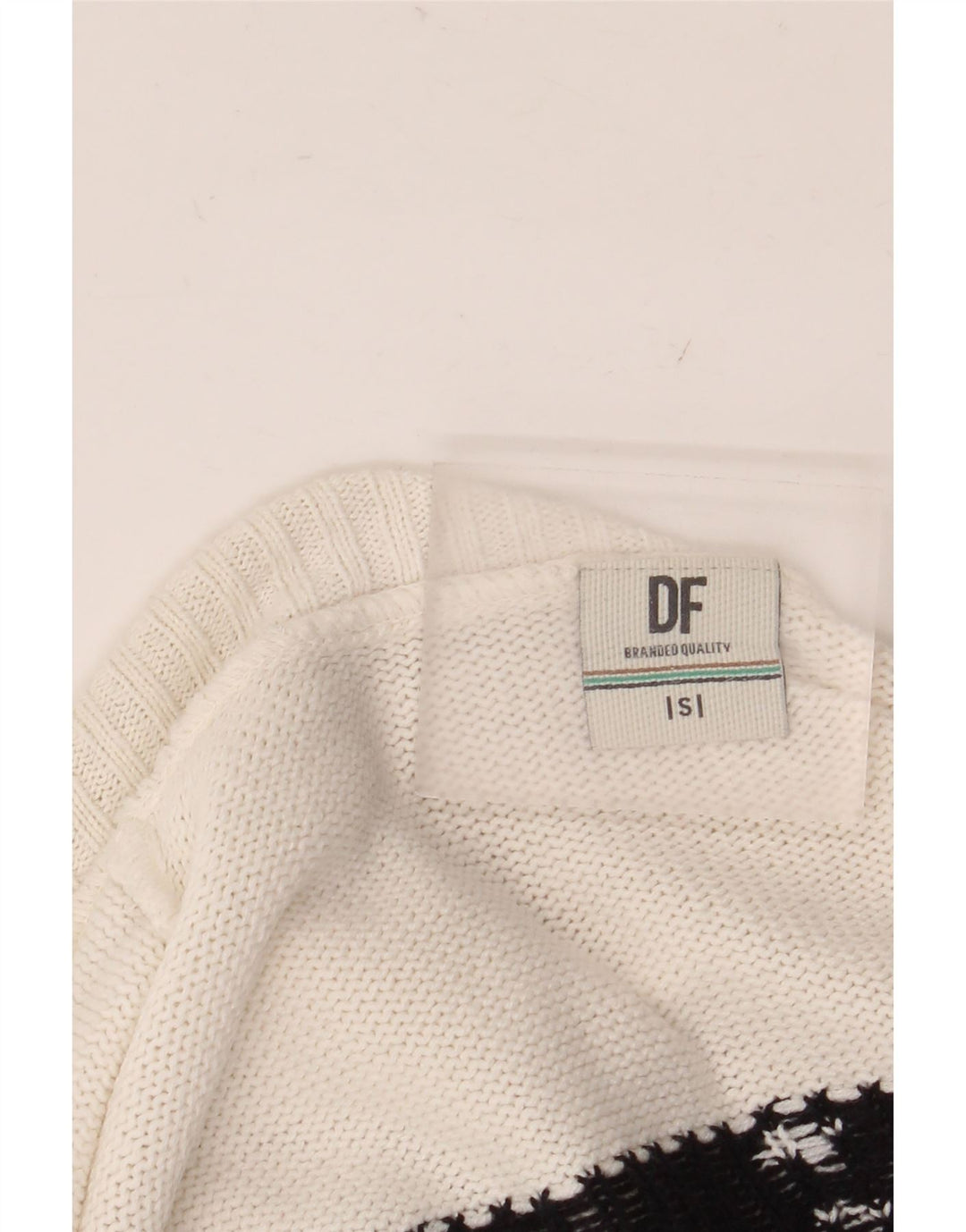vintage Mens Roll Neck Jumper Pull Petit Noir Fair Isle