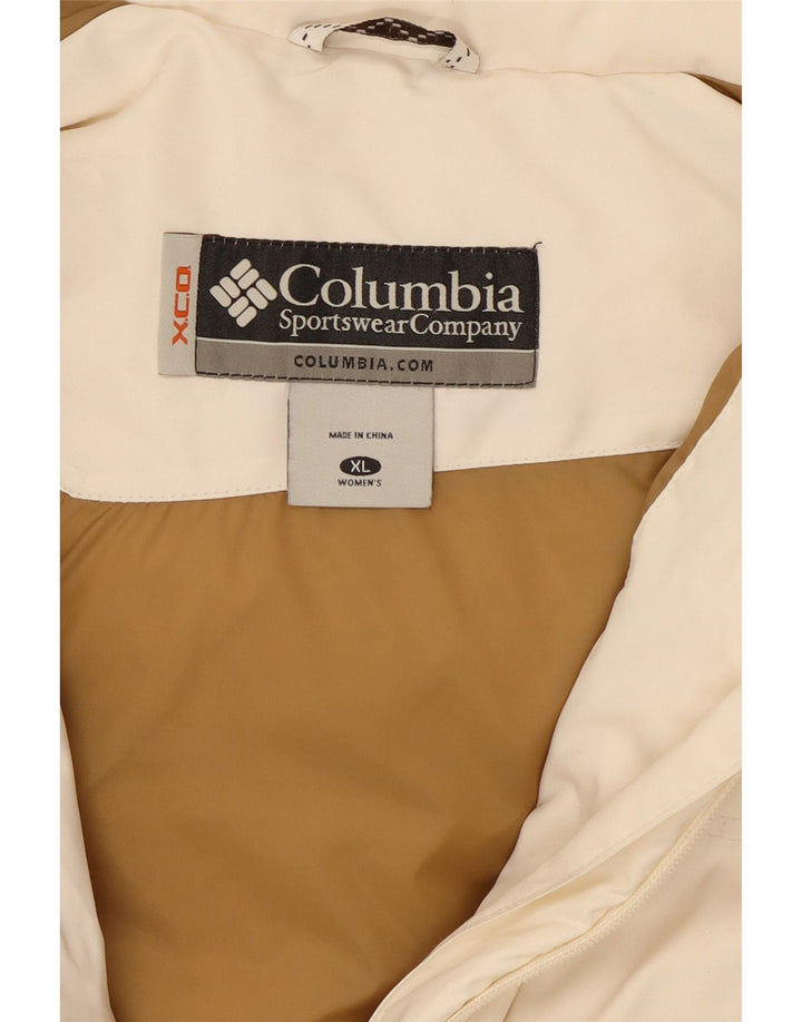 COLUMBIA Veste matelassée à capuche pour femme UK 18 XL Blanc Polyester