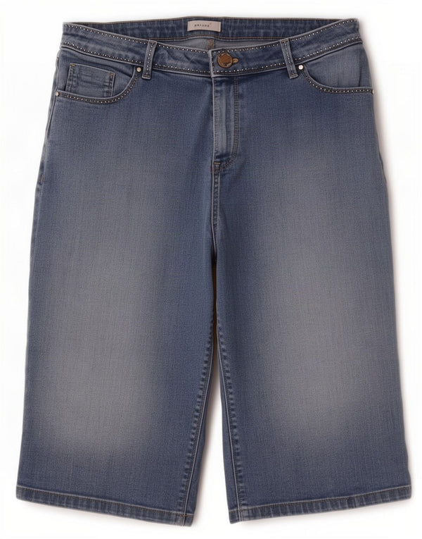 Marks & Spencer Short en jean Per Una pour femme UK 14 W34 Large Bleu Coton