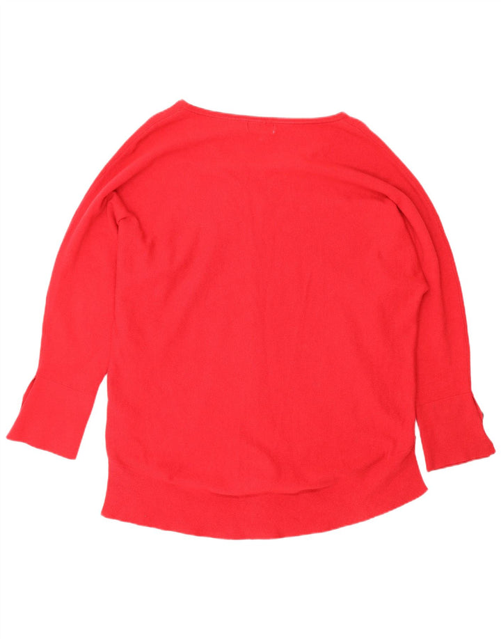 Monsoon Pull col V pour femme UK 16 Large Rouge Polyester