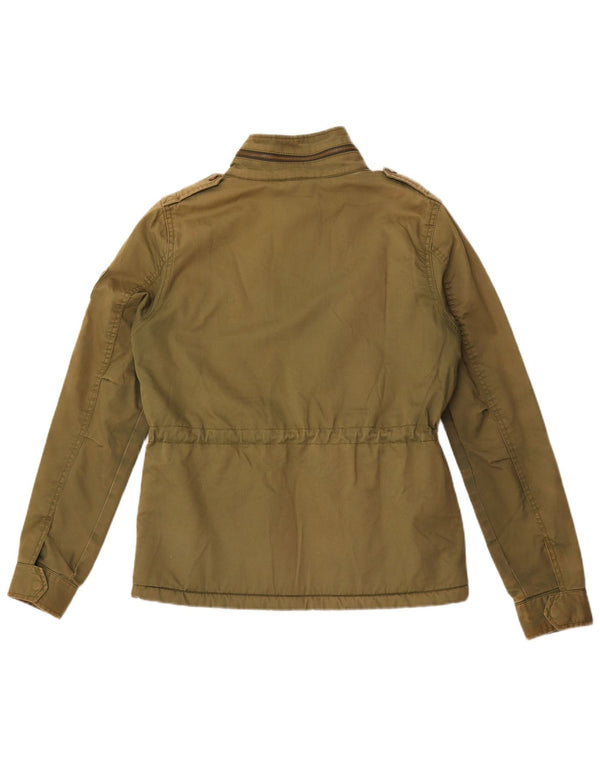 Superdry Veste utilitaire militaire à capuche pour femme UK 12 Coton kaki moyen