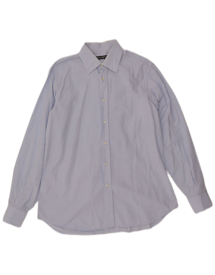 DOLCE & GABBANA Chemise Homme Taille 16 41 Grand Coton Bleu