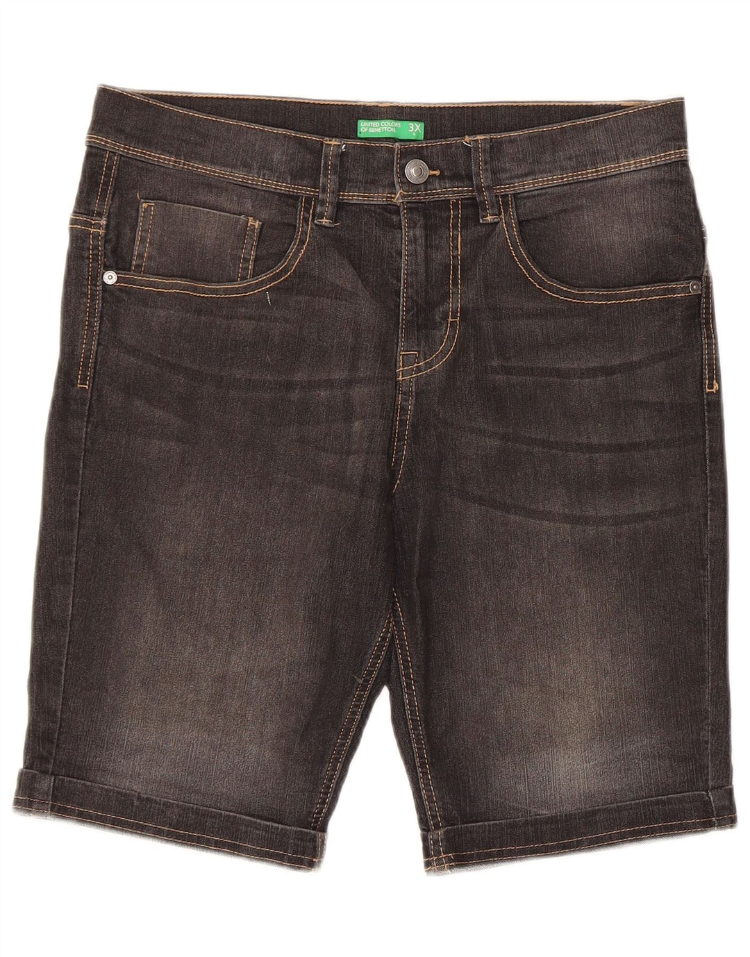 Benetton Short En Jean W32 Noir Moyen Homme
