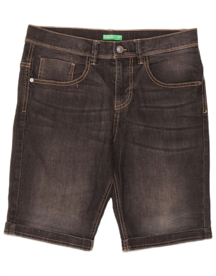 Benetton Short En Jean W32 Noir Moyen Homme