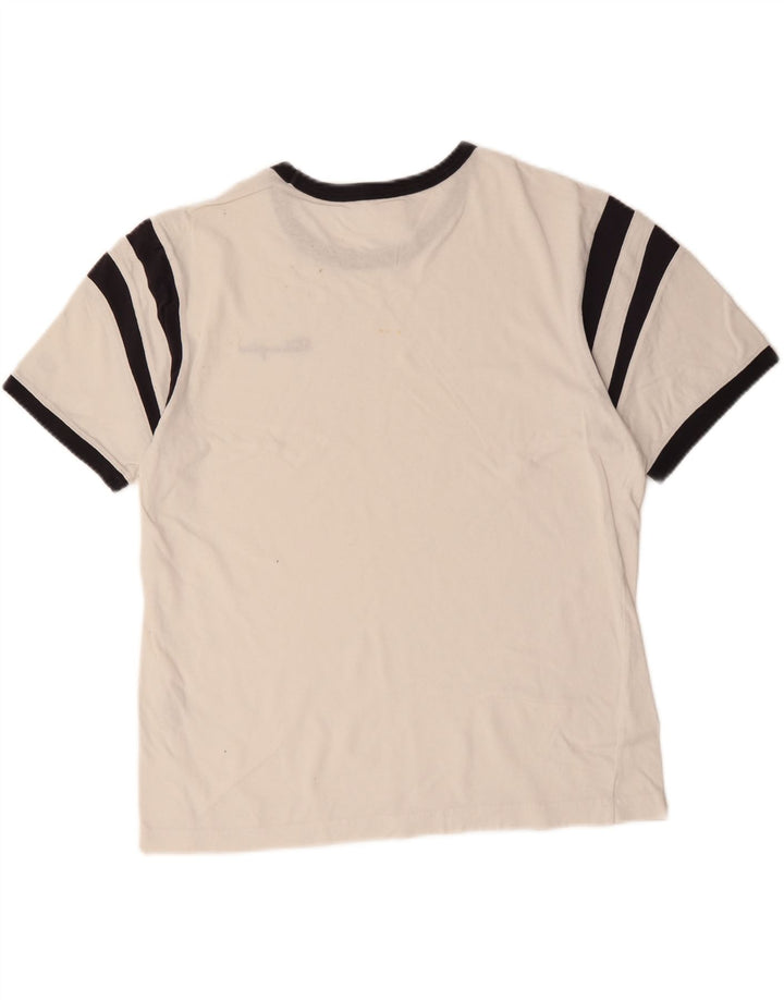CHAMPION T-Shirt Homme Blanc Moyen Coton Colorblock