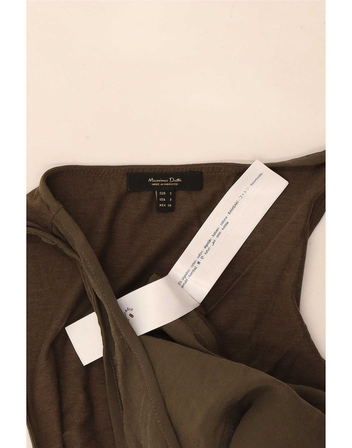 Massimo Dutti Débardeur Femme UK 10 Petit Coton Kaki