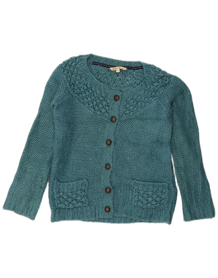 Fat Face Cardigan Pull Femme UK 8 Petit Bleu Acrylique