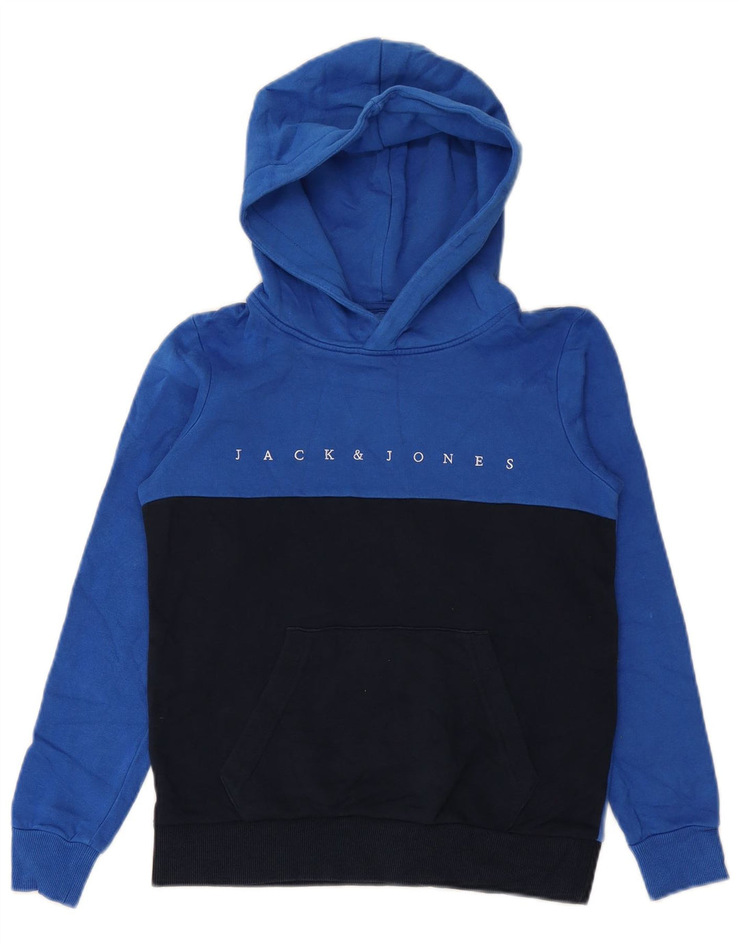 JACK & JONES Pull à capuche garçon 11-12 ans Bleu Colorblock Coton