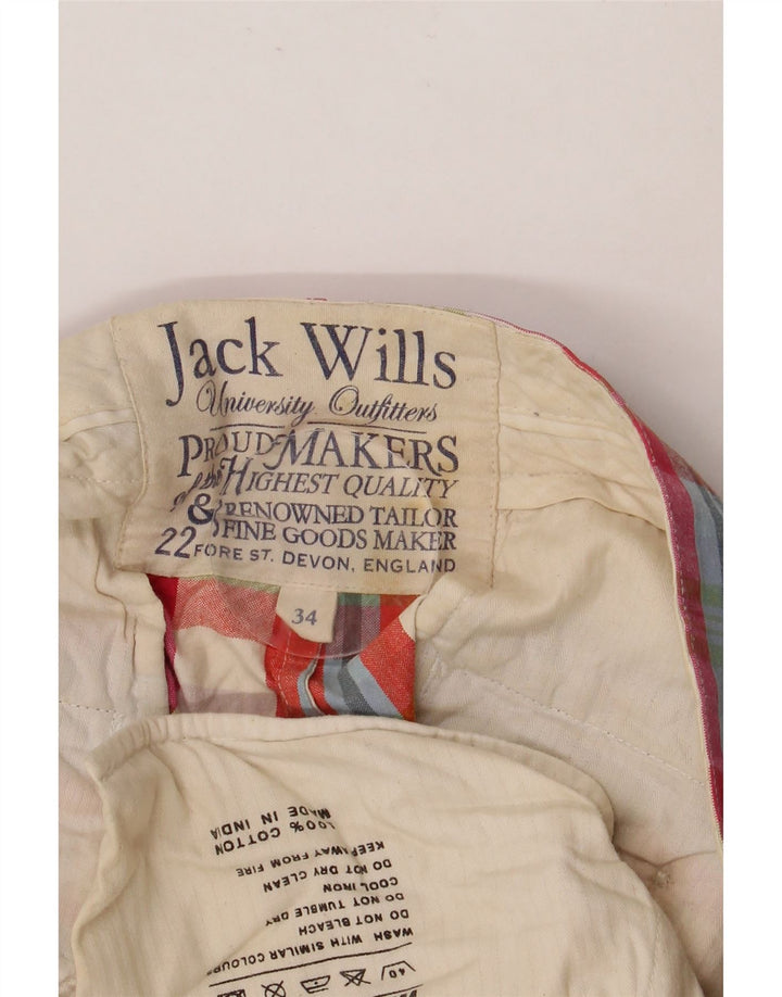 JACK WILLS Short Chino Homme W34 Grand Carreau Multicolore Coton