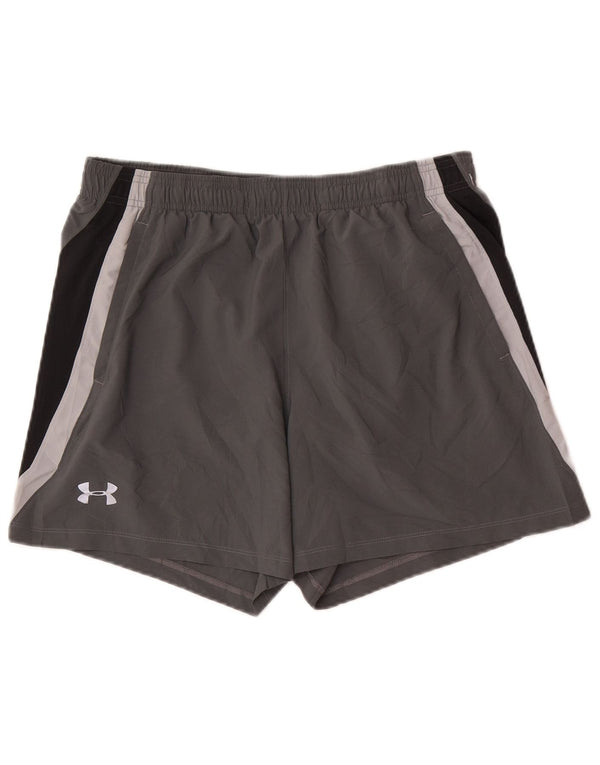 Under Armour Short de Sport Heat Gear Homme Gris Colorblock Large