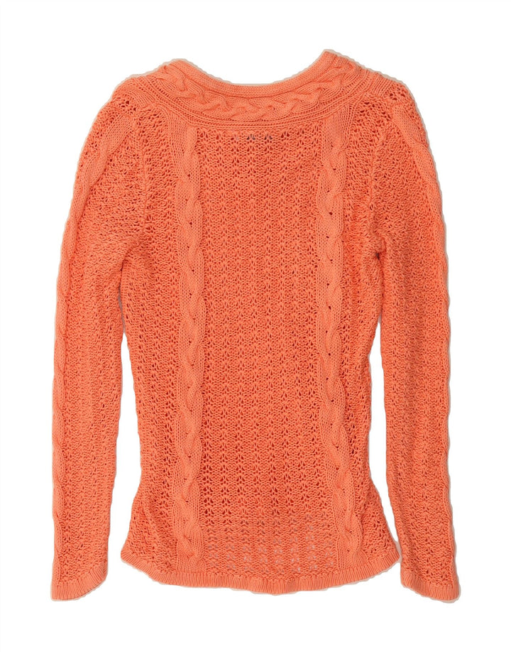 BLUHMOD Womens V-Neck Jumper Sweater UK 14 Medium Orange Vintage Bluhmod and Second-Hand Bluhmod from Messina Hembry 