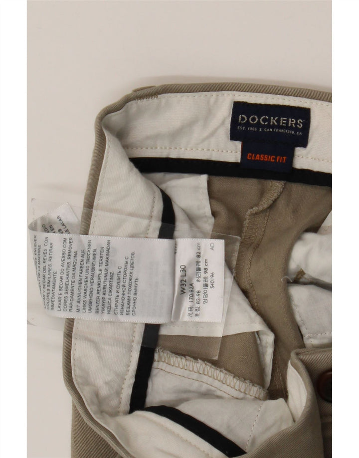 DOCKERS Pantalon Chino Coupe Classique Homme W32 L30 Coton Beige