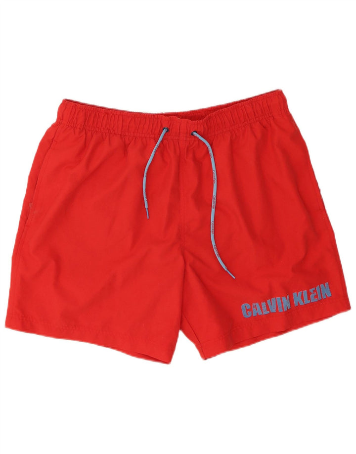 CALVIN KLEIN Short de Bain Graphique Homme Grand Rouge Polyester