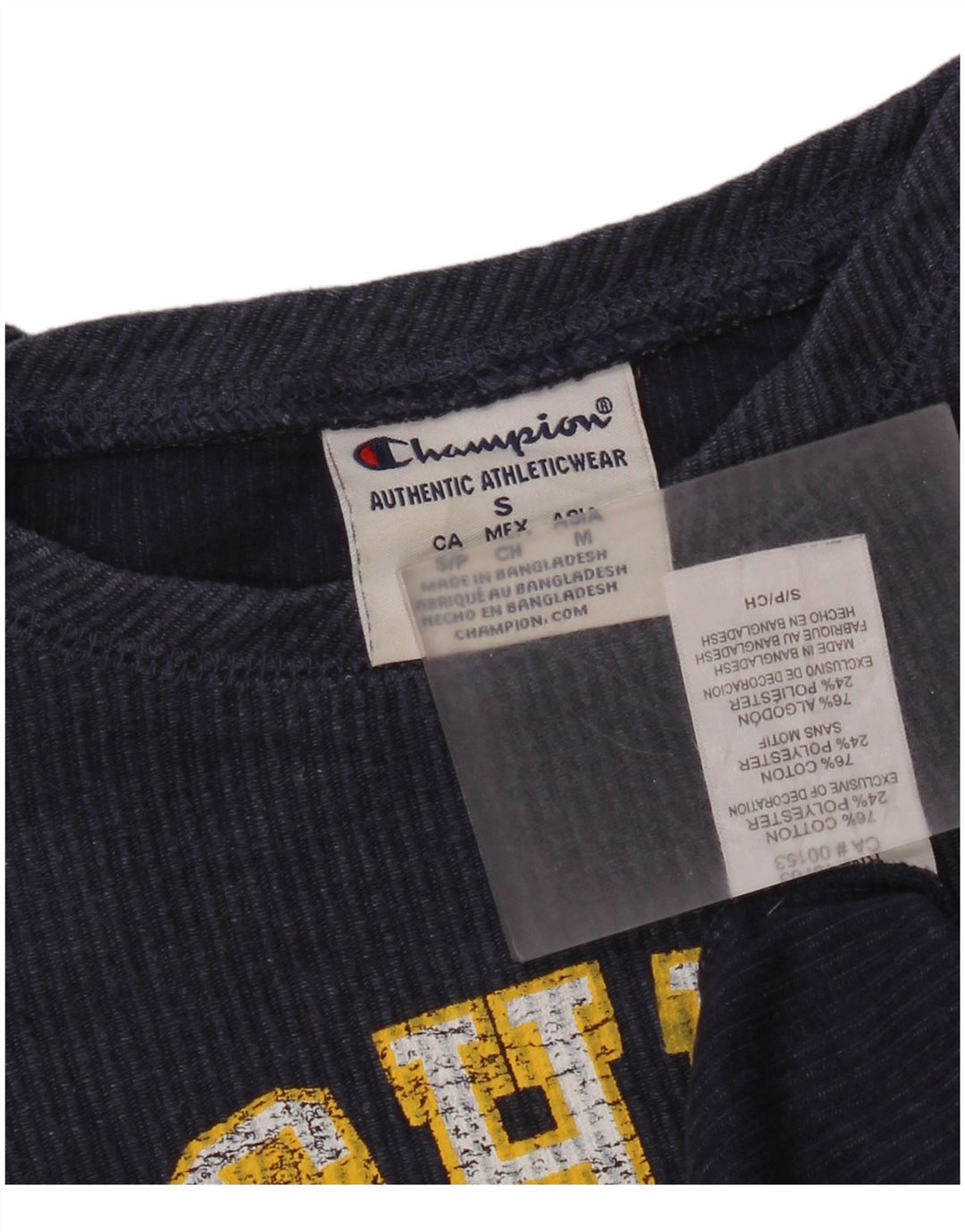Champion Michigan Wolverines Haut graphique à manches longues pour homme Bleu marine Taille S