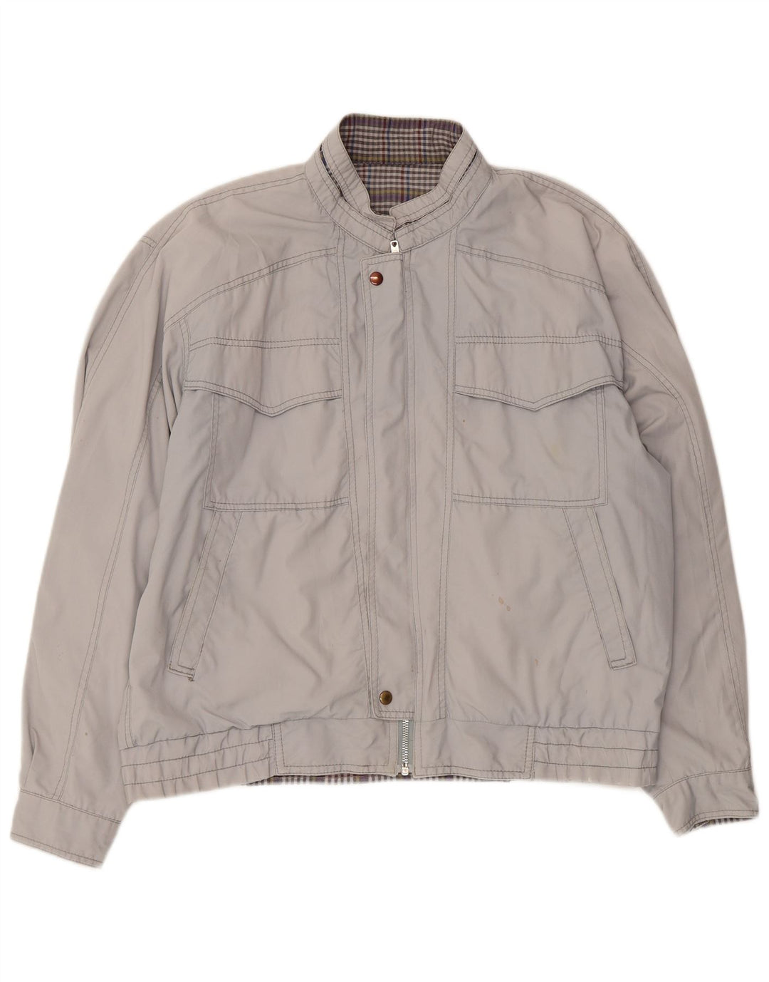 vintage Mens Bomber Jacket UK 40 Grand Gris