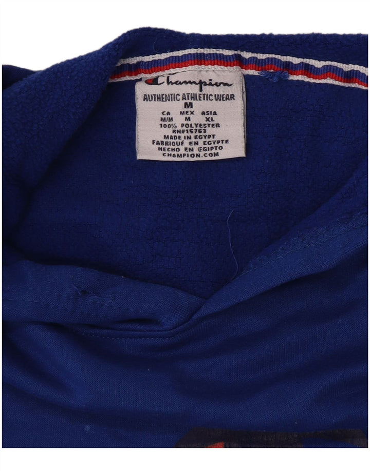 Champion Pull à Capuche Graphique Homme Bleu Moyen Polyester