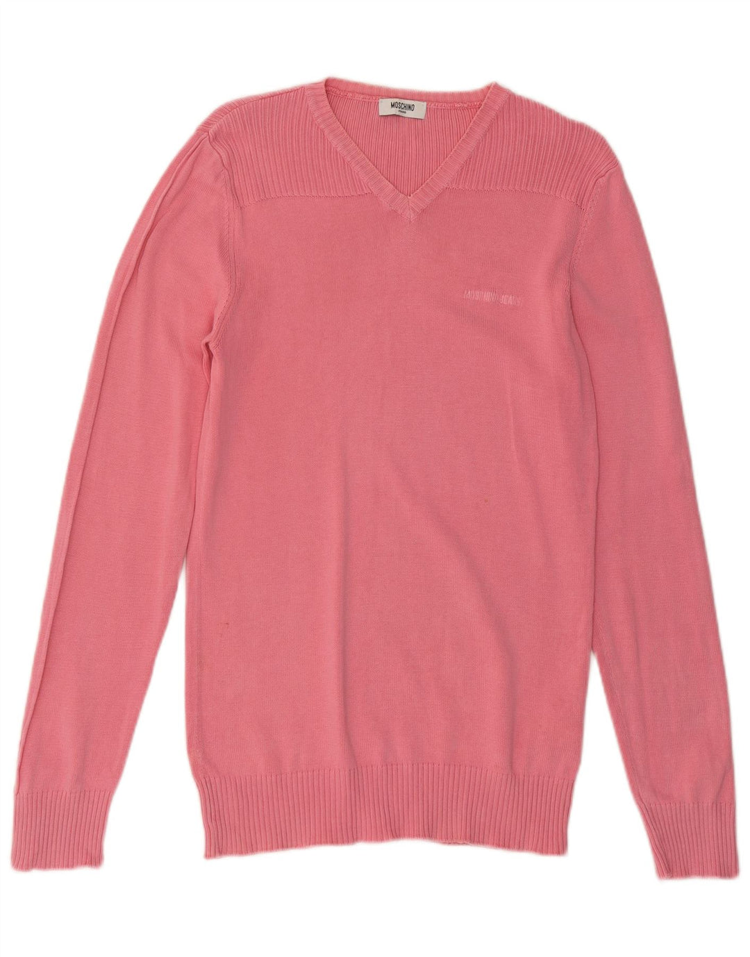 MOSCHINO Pull col V Homme Petit Rose Coton