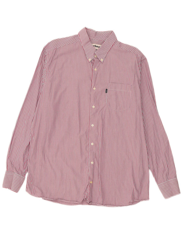 Chemise coupe ajustée Barbour pour hommes 2XL à rayures roses
