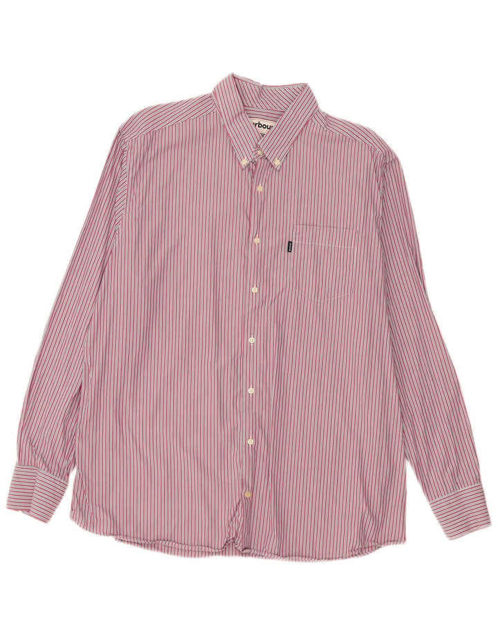 Chemise coupe ajustée Barbour pour hommes 2XL à rayures roses