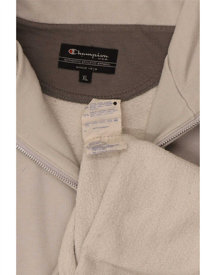 Champion Sweat-shirt à col zippé pour homme XL Gris Coton