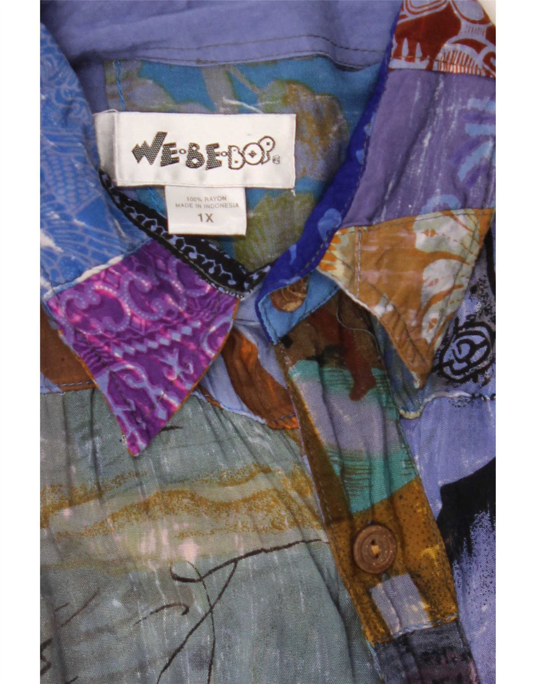 We Be Bop Robe chemise surdimensionnée pour femme UK 18 XL Patchwork multicolore