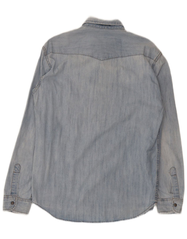 Carrera Chemise En Jean Bleu Moyen Coton Homme