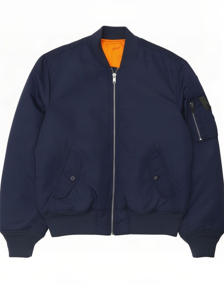 Pull & Bear Veste Bomber Homme UK 38 Bleu Marine Moyen Colorblock