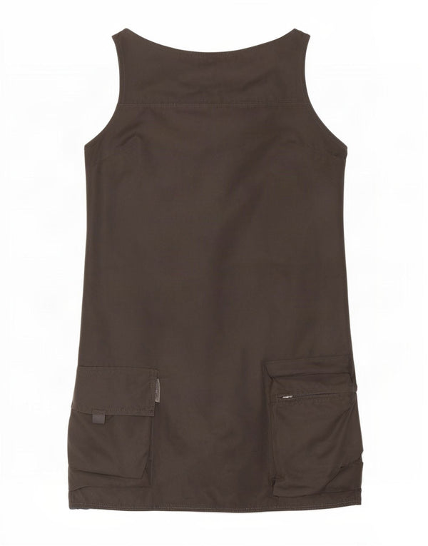 Krizia Jeans Womens Sleeveless Shift Dress UK 12 Medium Grey Cotton