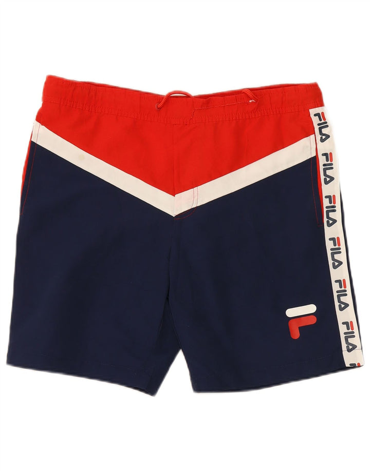 Fila Short de Bain Graphique Homme Petit Bleu Polyester Colorblock
