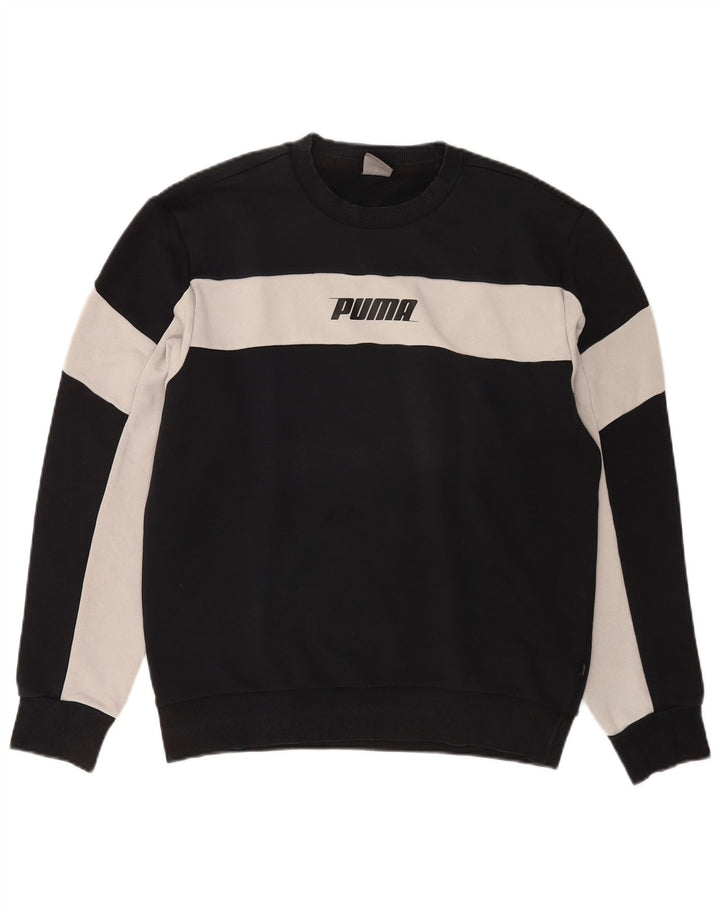 Puma Sweat-shirt en coton colour block pour homme Noir moyen