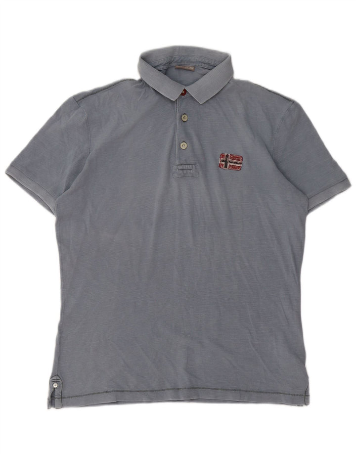 Napapijri Polo Homme Bleu Moyen Coton