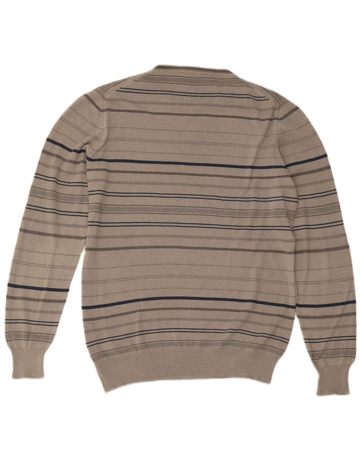 Trussardi Pull Col Ras Du Cou Grand Coton Rayé Gris |
