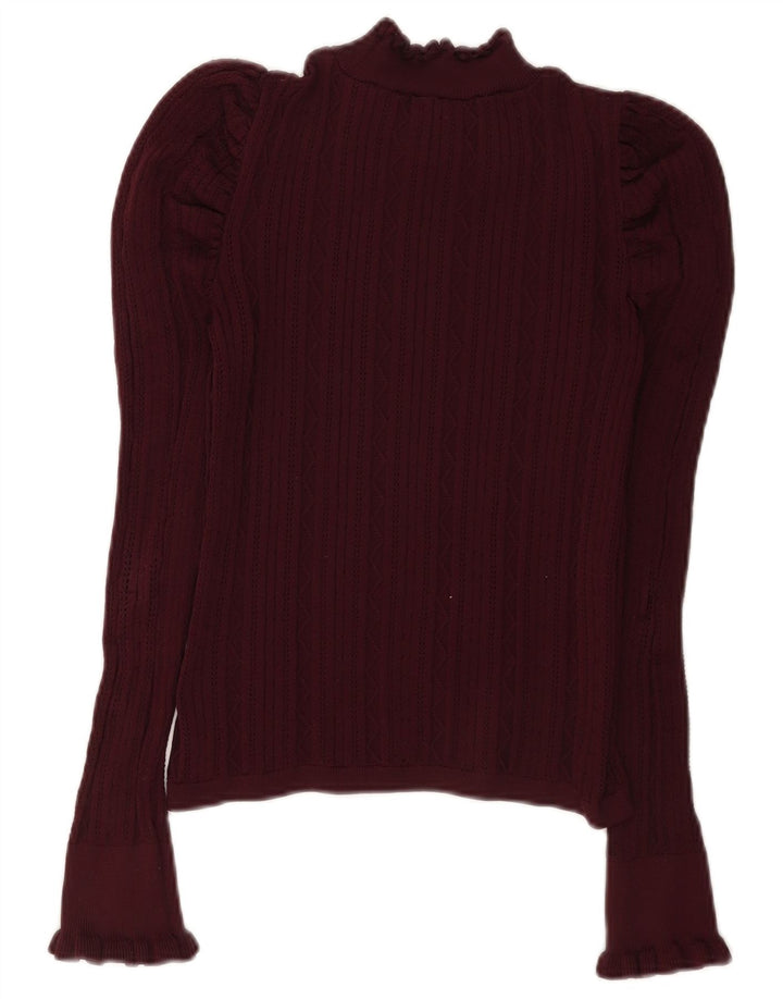 Zara Chemisier à manches longues pour femme UK 12 Bordeaux moyen