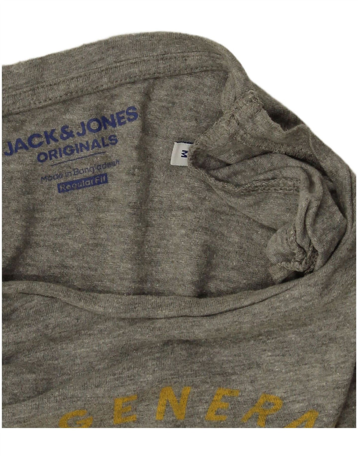 Jack & Jones T-Shirt Regular Fit Graphique Homme Gris Moyen Moucheté