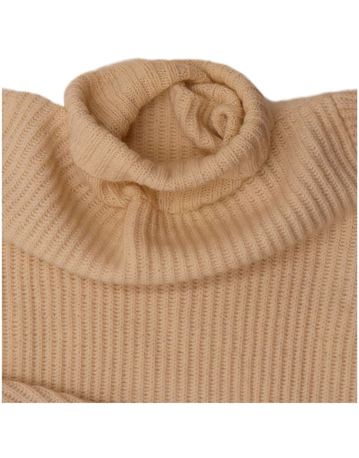 VINTAGE Womens Roll Neck Jumper Sweater UK 16 Large Beige