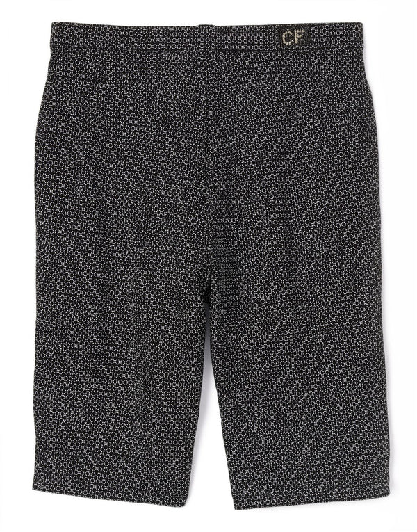 CARLA FERRONI Bermuda Femme IT 48 XL W36 Noir Géométrique Viscose
