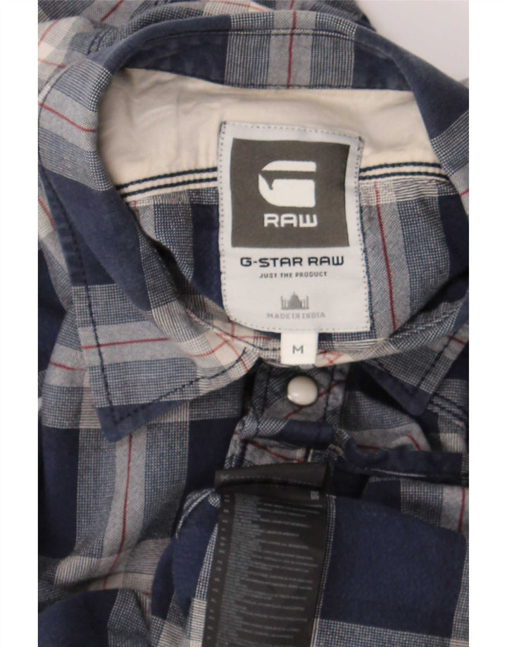 G-Star Chemise Western Homme Bleu Moyen Carreaux Coton