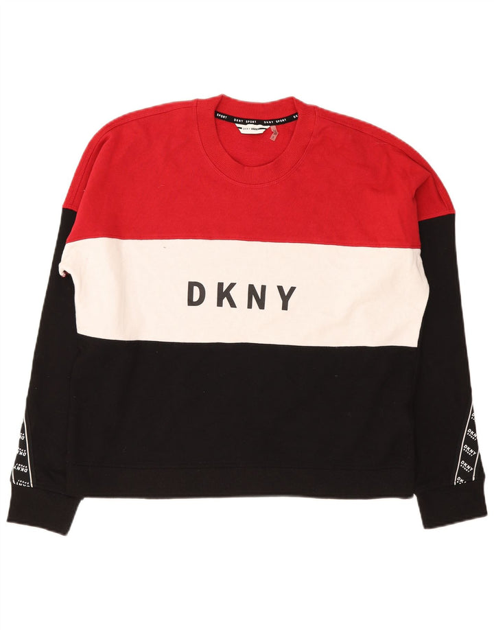 Dkny Sweat-shirt graphique pour femme UK 10 Small Multicolore Colourblock