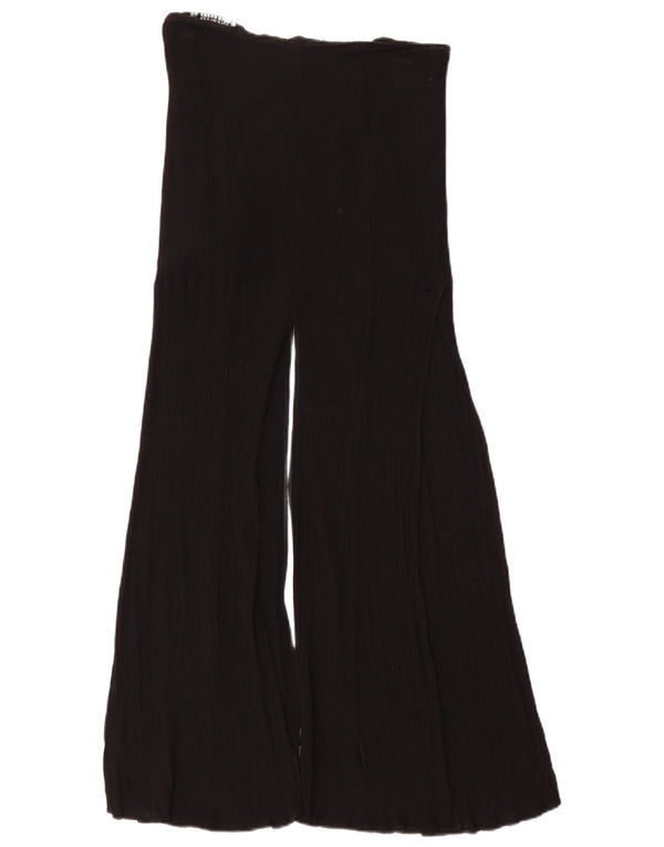 Zara Pantalon décontracté à jambe large pour femme Petit W26 L37 Noir