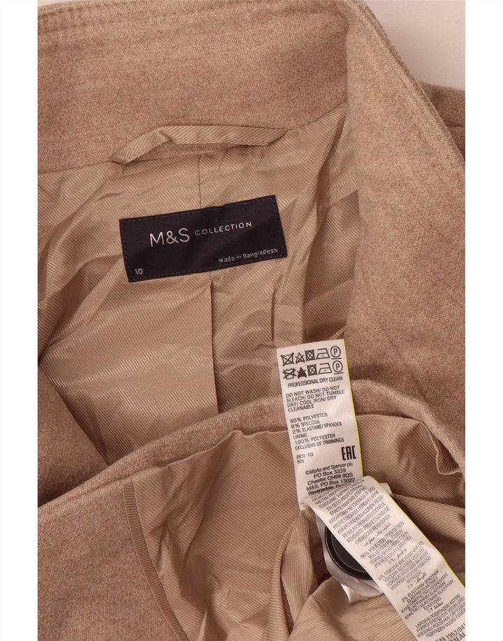 Marks & Spencer Manteau Femme UK 10 Petit Beige Polyester