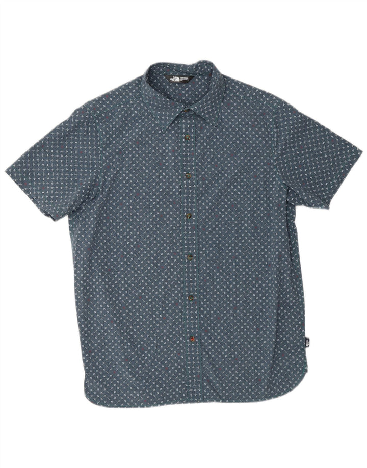 THE NORTH FACE Chemise à manches courtes pour homme Large Bleu Géométrique Polyester