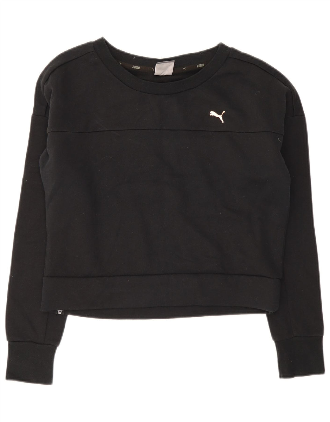 Puma Sweat-shirt court pour femme UK 12 Coton noir moyen