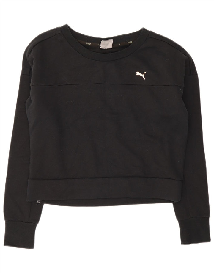 Puma Sweat-shirt court pour femme UK 12 Coton noir moyen