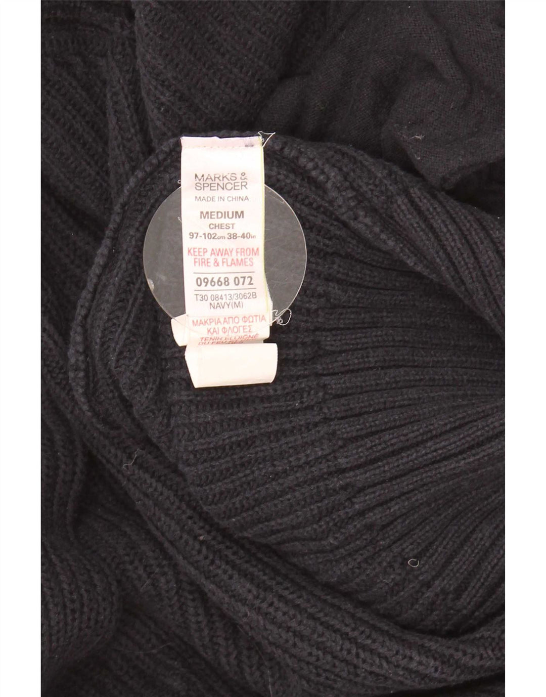 Marks & Spencer Pull Cardigan Homme Bleu Marine Moyen Coton